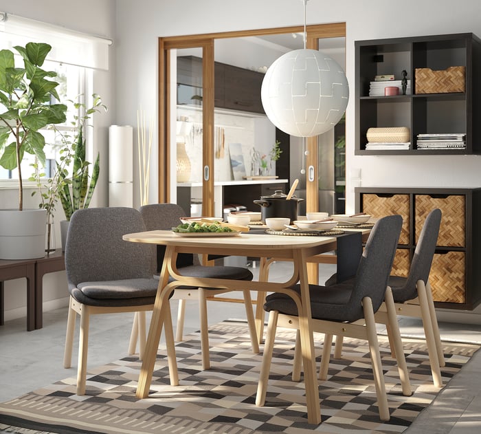 VEDBO Chair, birch, Gunnared medium grey IKEA