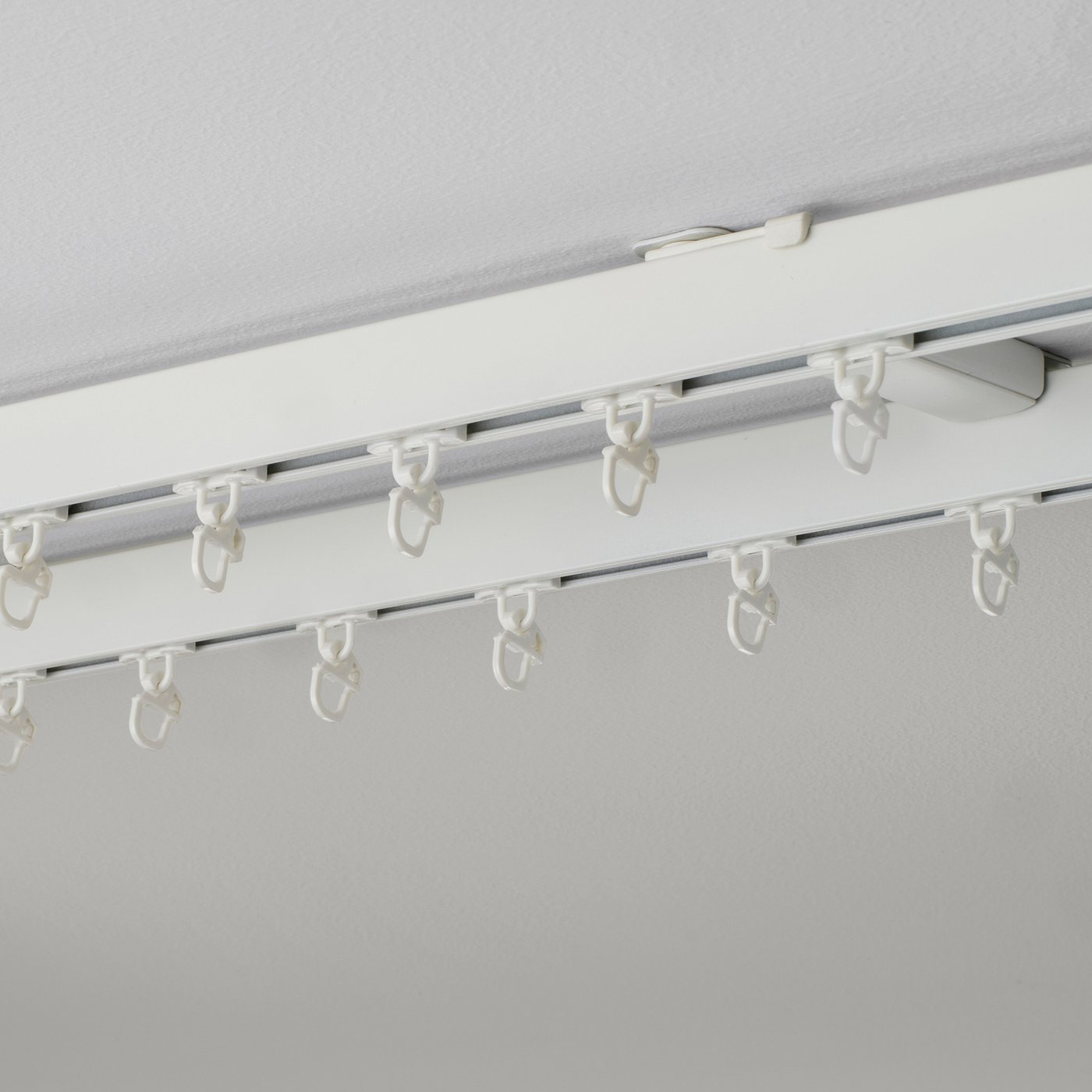 IKEA VIDGA Triple Track Curtain Rail Kit – 55" White With Ceiling Brackets & Gliders