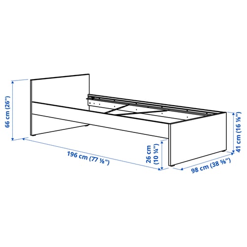 Illustration with measurements for the product: VIHALS.