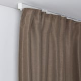 VILBORG Room darkening curtains, 1 pair, dark grey-beige/with heading tape, 145x250 cm