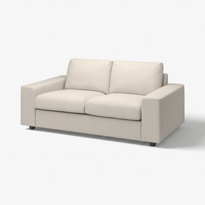 VIMLE sofa, beige, modern minimalist, comfy cushions, upholstered in gunnared fabric.