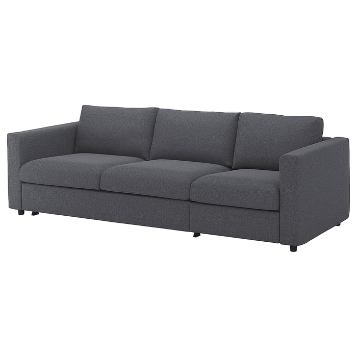 VIMLE 3seat sofabed, Gunnared medium grey IKEA