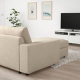 VIMLE 3-seat sofa with chaise longue, with wide armrests/Hillared beige