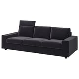 VIMLE 3-seat sofa, with headrest with wide armrests/Djuparp dark grey