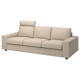 VIMLE 3-seat sofa, with headrest with wide armrests/Hillared beige