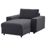 VIMLE Chaise longue, with wide armrests/Djuparp dark grey