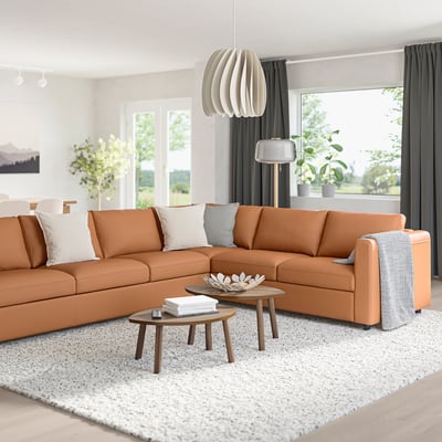 VIMLE Corner sofa, 5-seat, Grann/Bomstad golden-brown