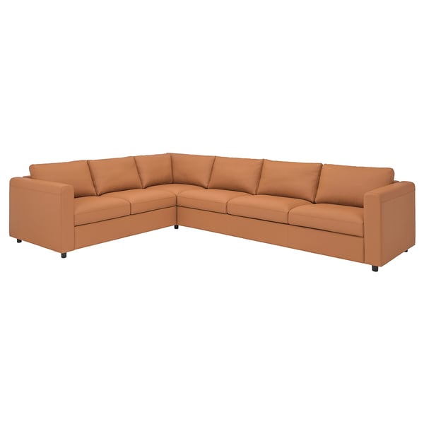 VIMLE Corner sofa, 5-seat, Grann/Bomstad golden-brown