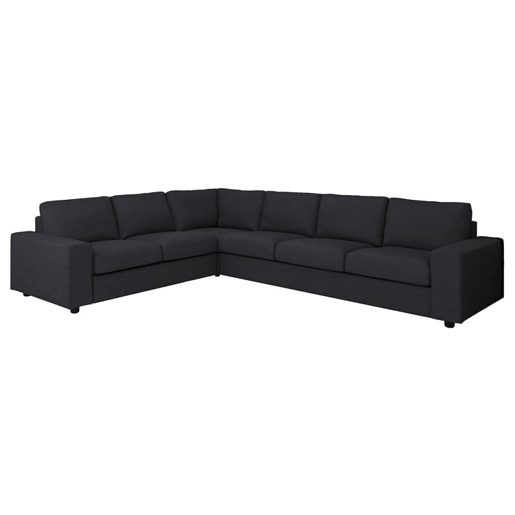 VIMLE corner sofa, 5seat, with wide armrests/Hillared anthracite IKEA