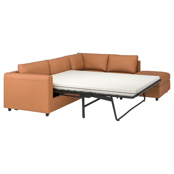 VIMLE Corner sofabed, 4seat, With open end/Grann/Bomstad goldenbrown