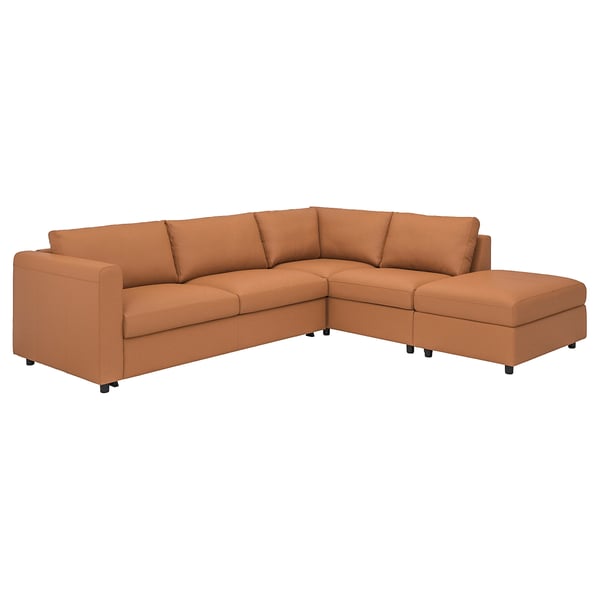 VIMLE Corner sofabed, 4seat, With open end/Grann/Bomstad goldenbrown