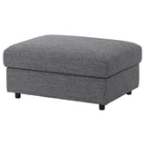 VIMLE Cover for footstool with storage, Lejde grey/black