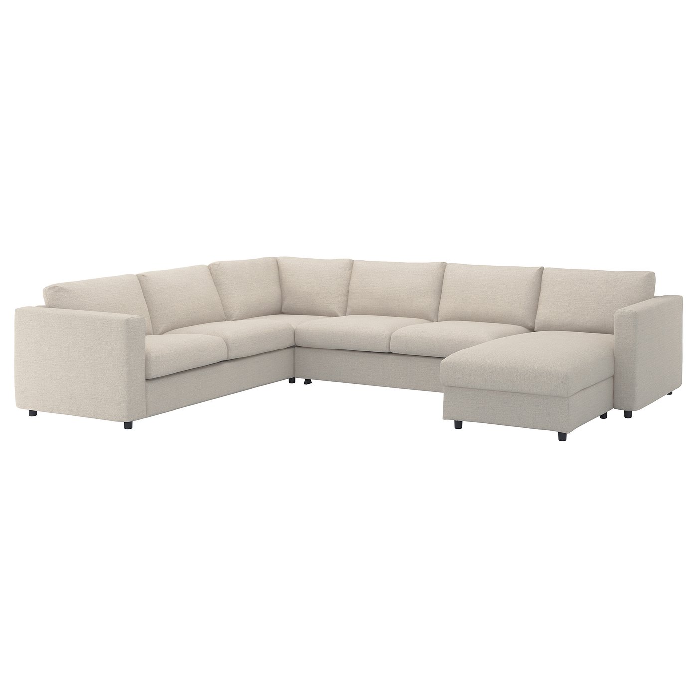 VIMLE Crnr sofa-bed, 5-seat w chaise lng - Gunnared beige