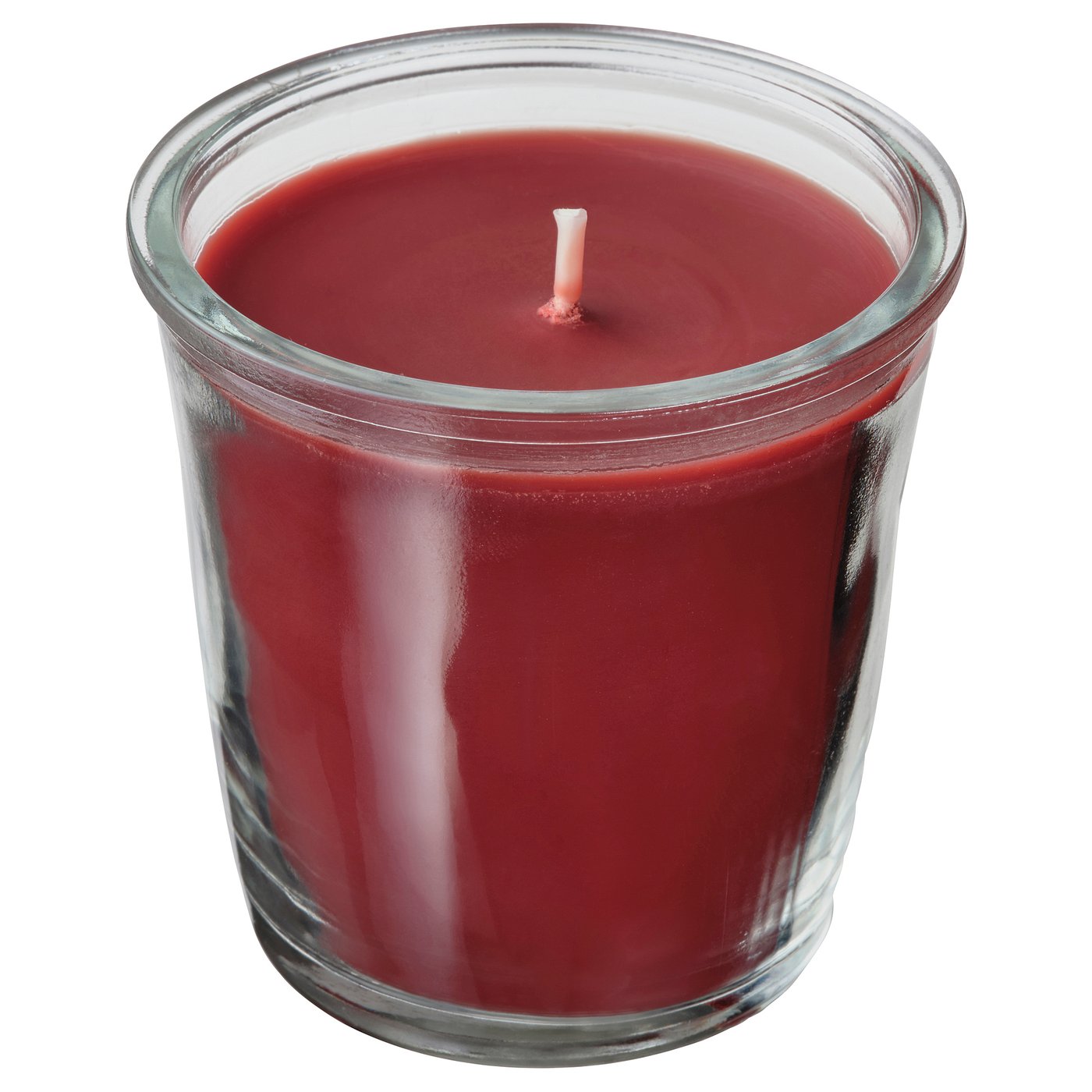 VINTERFINT Scented candle in glass, Orange and clove/red, 20 hr IKEA