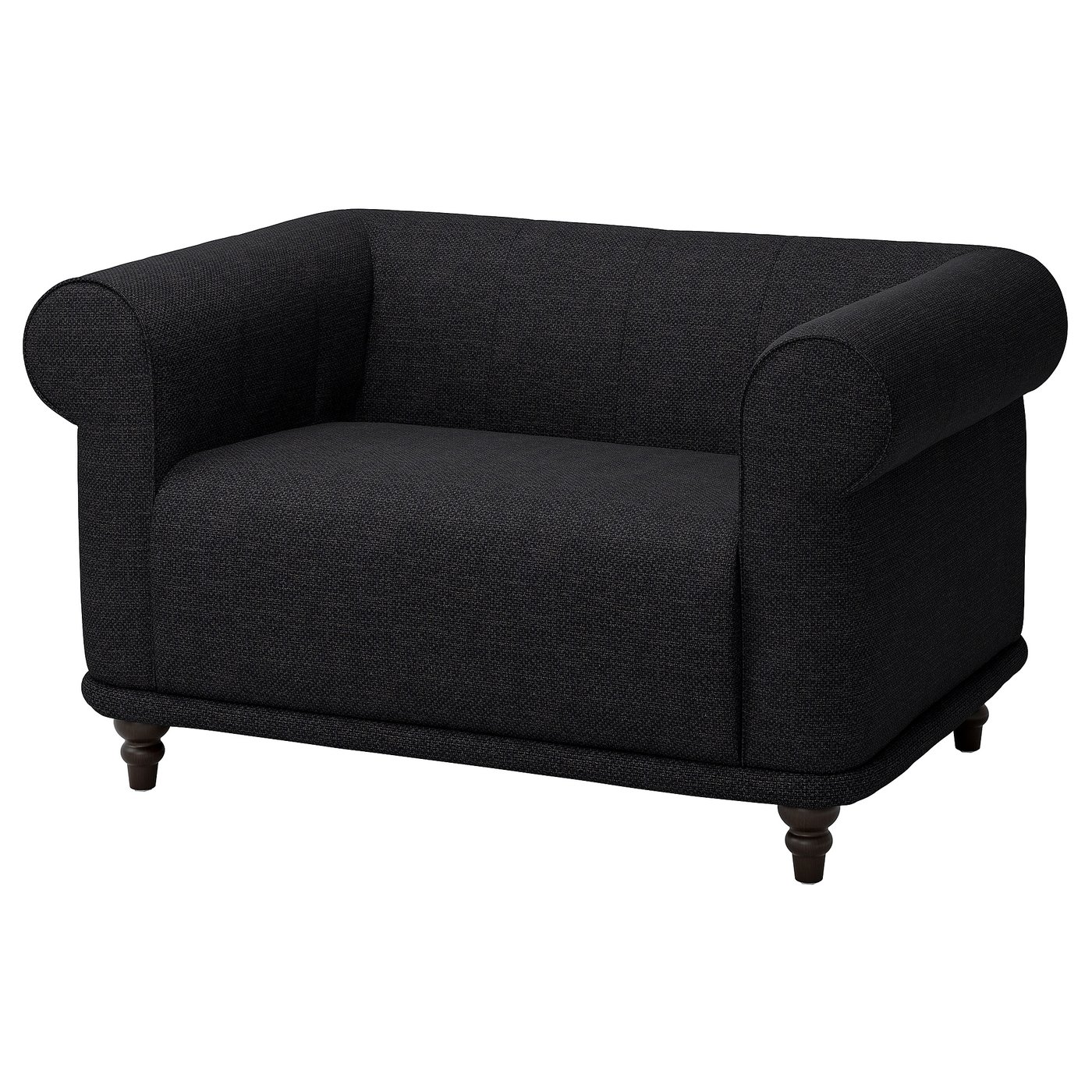 VISKAFORS 1,5-seat armchair - Lejde anthracite/brown