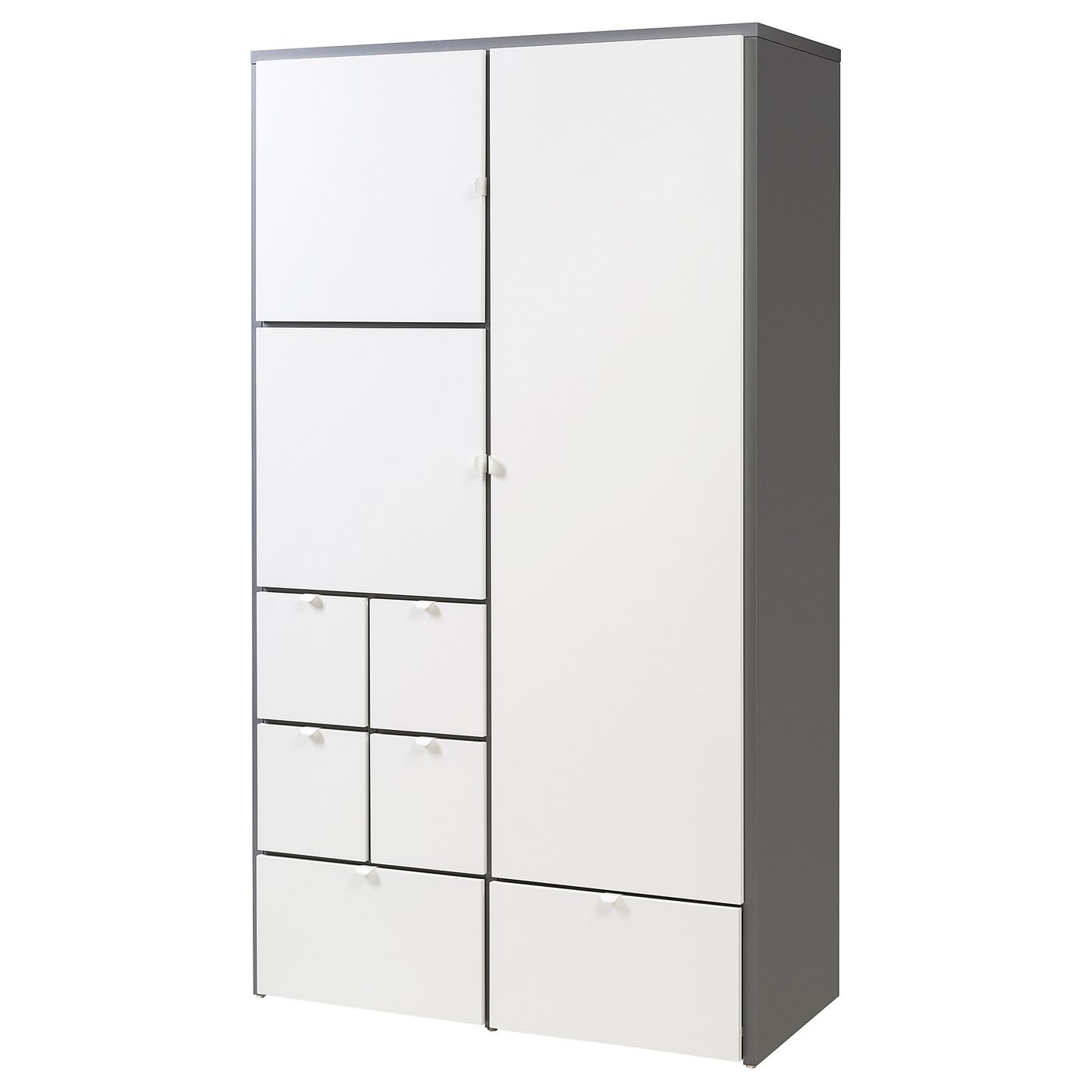 VISTHUS Wardrobe - grey/white 122x59x216 cm