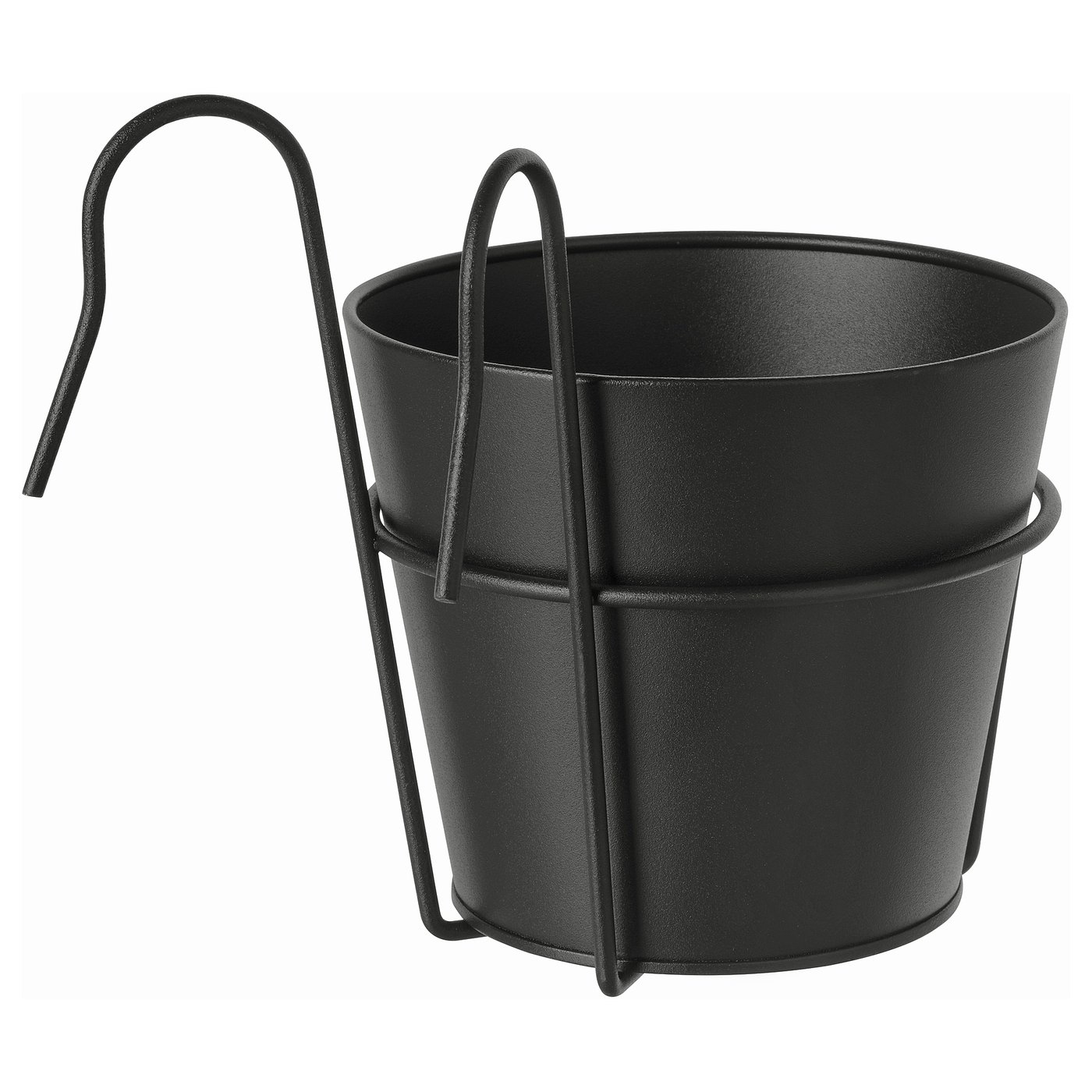 VITLÖK Plant pot with holder - in/outdoor/anthracite 15 cm