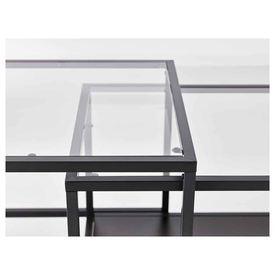 VITTSJÖ Nest of tables, set of 2, blackbrown, glass, 90x50 cm IKEA