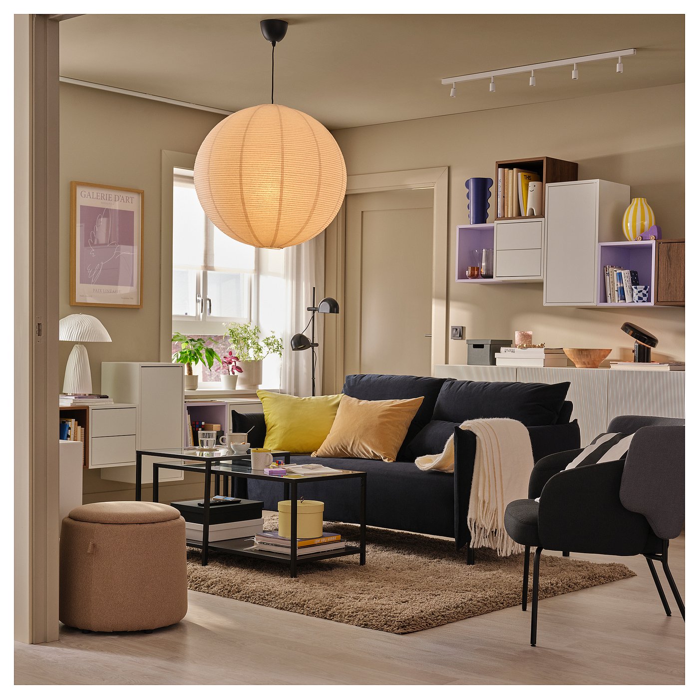 VITTSJÖ Nest of tables, set of 2, black-brown, glass, 90x50 cm - IKEA