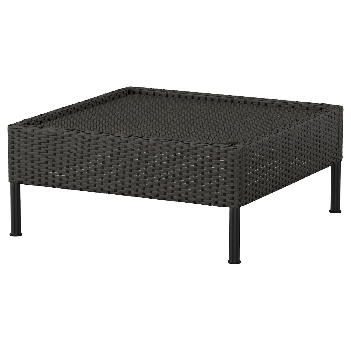 VITTSKÄR 1-seat section for modular sofa - plastic rattan outdoor/dark grey