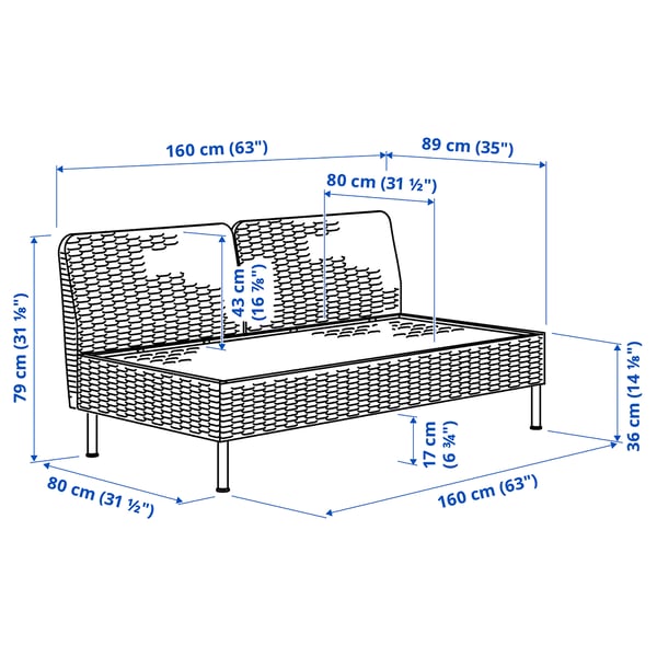 VITTSKÄR 2-seat sofa, outdoor/plastic rattan dark grey