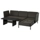 VITTSKÄR 3-seat conversation set, with chaise longue outdoor/plastic rattan dark grey