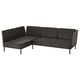 VITTSKÄR 3-seat modular corner sofa, outdoor/plastic rattan dark grey