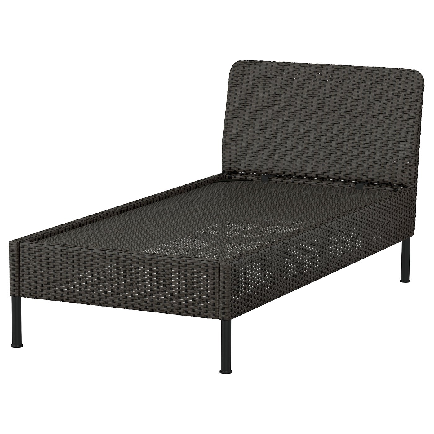 VITTSKÄR Modular chaise longue - outdoor/plastic rattan dark grey
