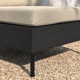 VITTSKÄR Modular chaise longue, with armrest outdoor/plastic rattan dark grey Frösön/Duvholmen beige
