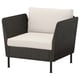 VITTSKÄR Modular lounge chair, plastic rattan dark grey/Frösön/Duvholmen beige