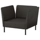 VITTSKÄR Modular lounge chair, plastic rattan dark grey