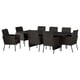 VITTSKÄR Table and 8 chairs, outdoor plastic rattan dark grey, 264x96 cm