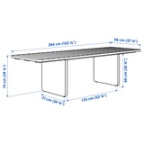 VITTSKÄR Table, plastic rattan outdoor/dark grey, 264x96 cm