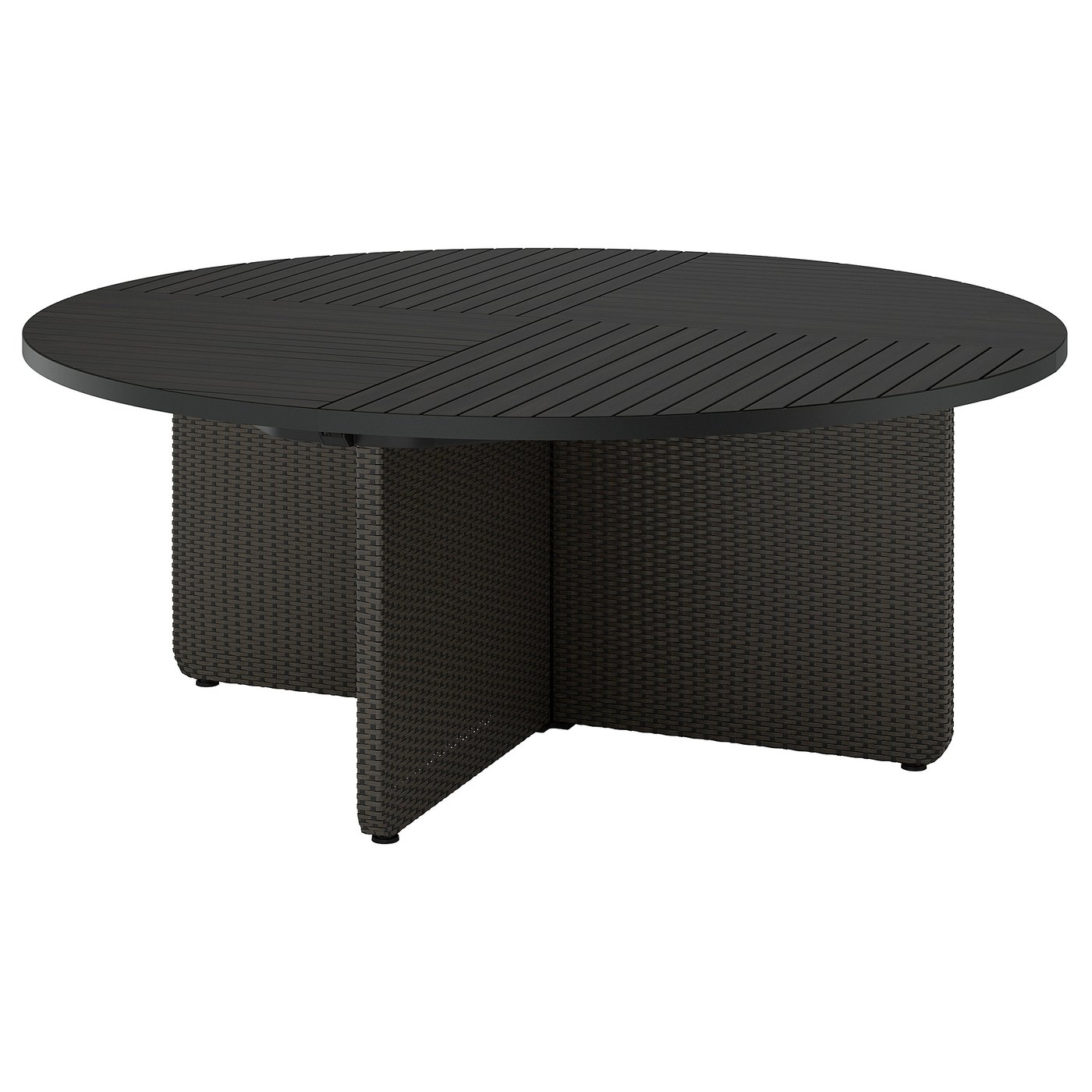 VITTSKÄR Table - plastic rattan outdoor/dark grey 187 cm