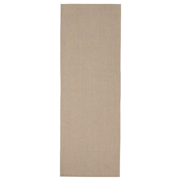 VODSKOV Rug, flatwoven, natural/light grey, 80x230 cm