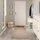 VODSKOV Rug, flatwoven, natural/light grey, 80x230 cm