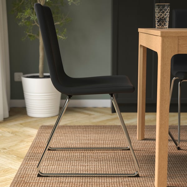 VOLFGANG Chair, chromeplated, Bomstad black IKEA