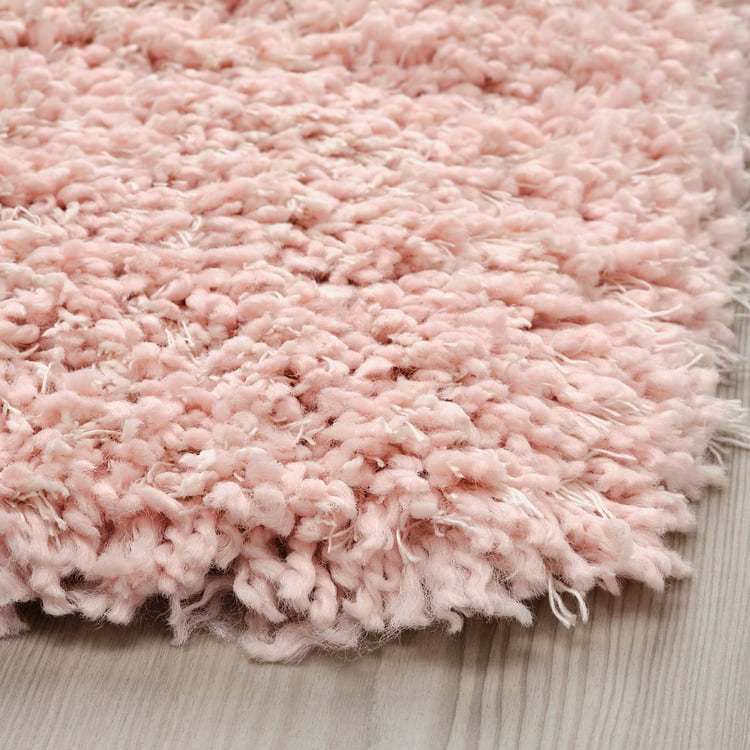 VOLLERSLEV Rug, high pile, pale pink, 133x195 cm IKEA