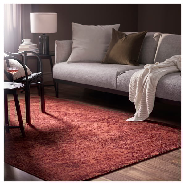 VONSBÄK Rug, low pile, red, 170x230 cm