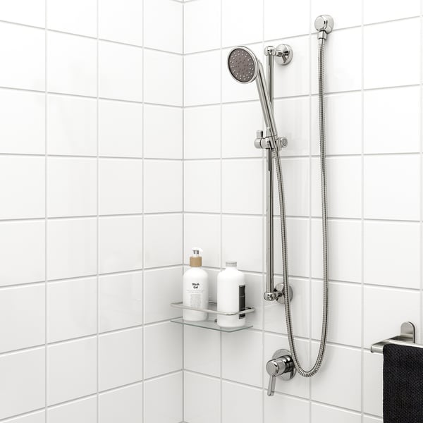 VOXNAN Riser rail w handshower/wall outlet, chrome-plated
