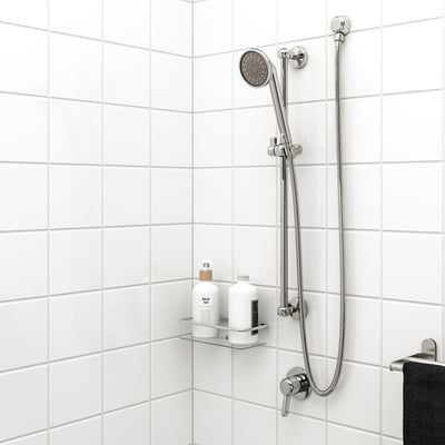 VOXNAN Riser rail w handshower/wall outlet, chrome-plated