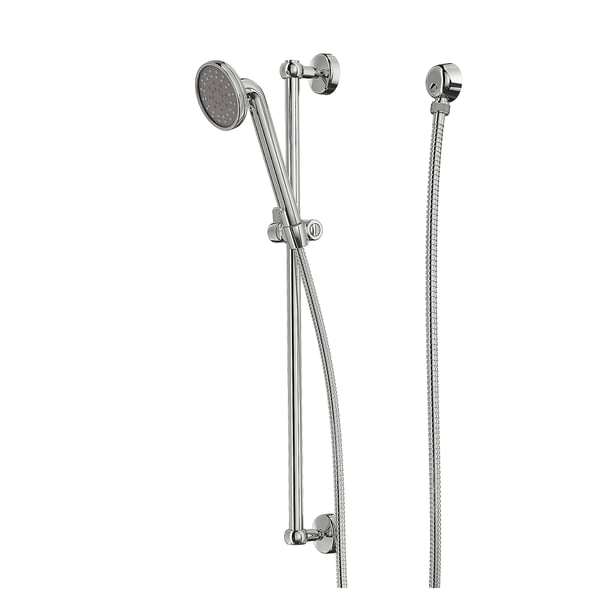 VOXNAN Riser rail w handshower/wall outlet, chrome-plated