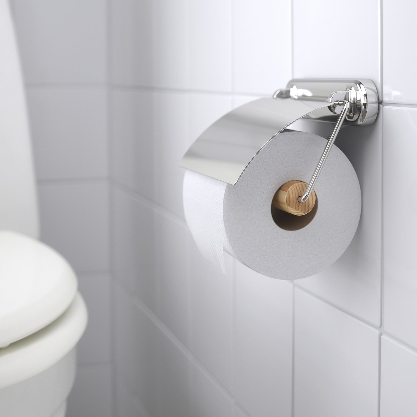 VOXNAN Toilet roll holder, chrome effect IKEA