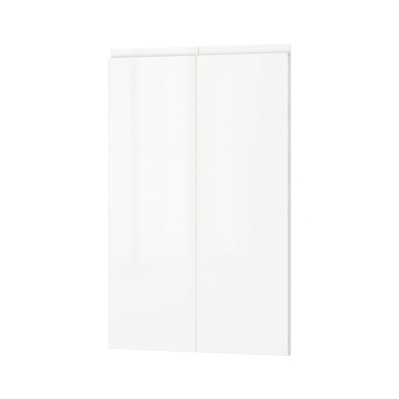 VOXTORP 2-p door f corner base cabinet set - right-hand/high-gloss white 25x80 cm