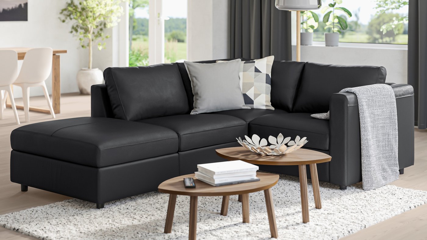 Modular leather/coated fabric sofas IKEA
