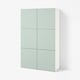BESTÅ Storage combination with doors, white/Hjortviken pale grey-green, 120x42x193 cm