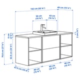 Illustration with measurements for the product: ÄNGSJÖN.