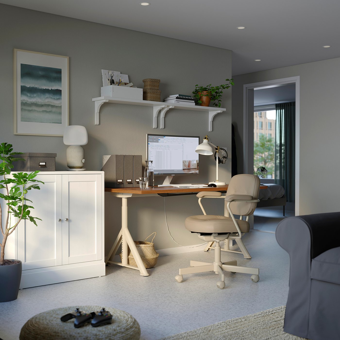 美品★ALEFJÄLL アレフィェル　IKEA グランベージュ IKEA ALEFJÄLL Office Chair, Grann Beige - AptDeco