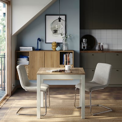 ÅLHULT / LUSTEBO Table and 2 chairs, beige/brown/Viarp beige/brown, 80x74 cm