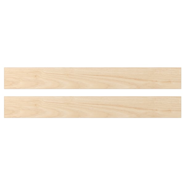 Two light ash wood texture panels, modern design, melamine and paper foil finish, rectangle shape.